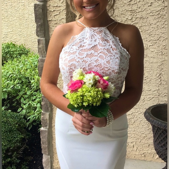 Revolve White Lace Gown - Picture 1 of 7